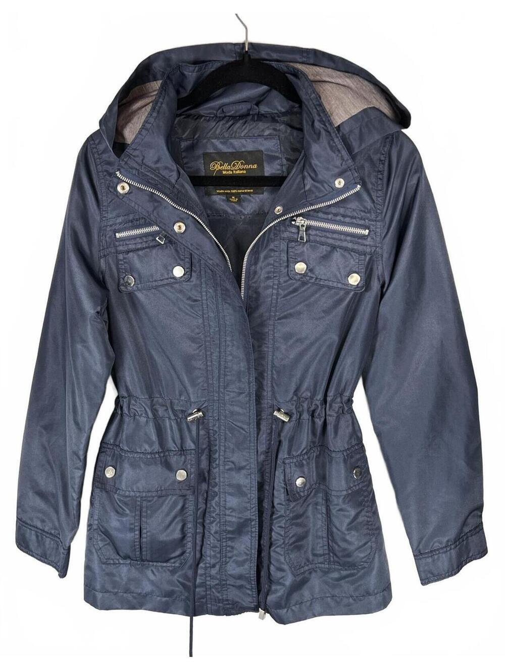 Bella Donna Navy Utility Jacket // Gorpcore Italian Wear Y2K Archive Hooded [M]
